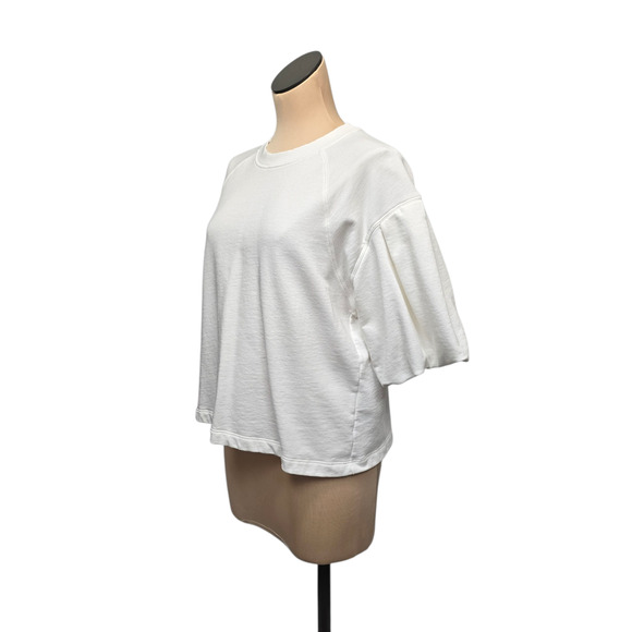 Madewell Shirt Womens Medium Short Sleeve Boxy Raglan Cotton Blend Pullover Top - Picture 7 of 8